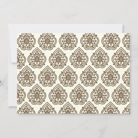 ダマスクヴィンテージブライダルシャワー招待 招待状 (裏面)