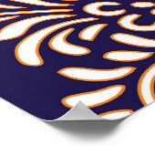 ダマスクヴィンテージペイズリーガーリーフローラのシックなパターン ポスター (角)