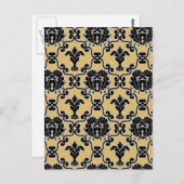 ダマスクヴィンテージペイズリー壁紙フローラルパターン ポストカード (正面/裏面)