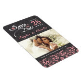 ダマスクヴィンテージレース日付写真マグネットを保存 マグネット (右側)