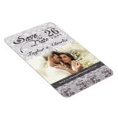 ダマスクヴィンテージレース日付写真マグネットを保存 マグネット (右側)