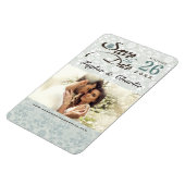 ダマスクヴィンテージレース日付写真マグネットを保存 マグネット (左側)