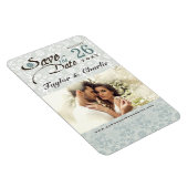 ダマスクヴィンテージレース日付写真マグネットを保存 マグネット (右側)