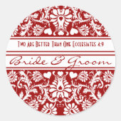 ダマスクヴィンテージ結婚フローラの対照権 ラウンドシール (正面)