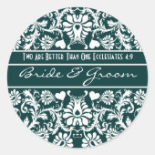 ダマスクヴィンテージ結婚フローラの対照権 ラウンドシール (正面)