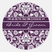 ダマスクヴィンテージ結婚フローラの対照権 ラウンドシール (正面)