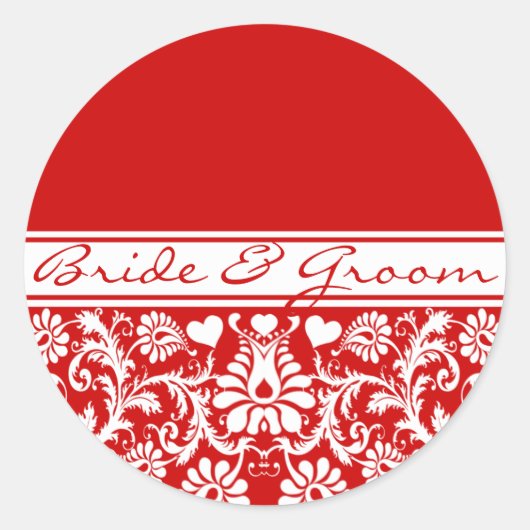 ダマスクヴィンテージ結婚フローラの対照権 ラウンドシール (正面)