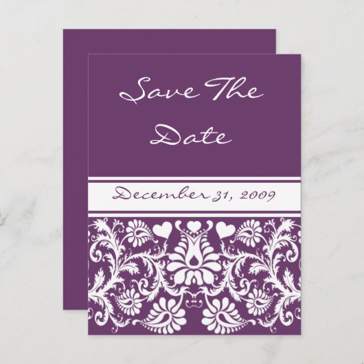 ダマスクヴィンテージ結婚フローラの対照権 案内ポストカード (正面/裏面)