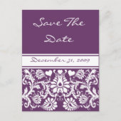 ダマスクヴィンテージ結婚フローラの対照権 案内ポストカード (正面)