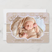 ダマスク写真の誕生のお知らせ 案内状 (正面)