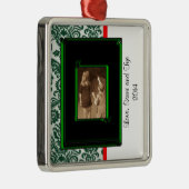 ダマスク写真クリスマスオーナメントテンプレート メタルオーナメント (右)