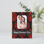 ダマスク写真テンプレートヴァレンティネスの日 シーズンポストカード (スタンド正面)