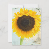 ダマスク動揺してひまわり結婚式の日付保存 セーブザデート (裏面)