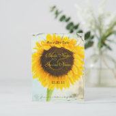 ダマスク動揺してひまわり結婚式の日付保存 セーブザデート (スタンド正面)