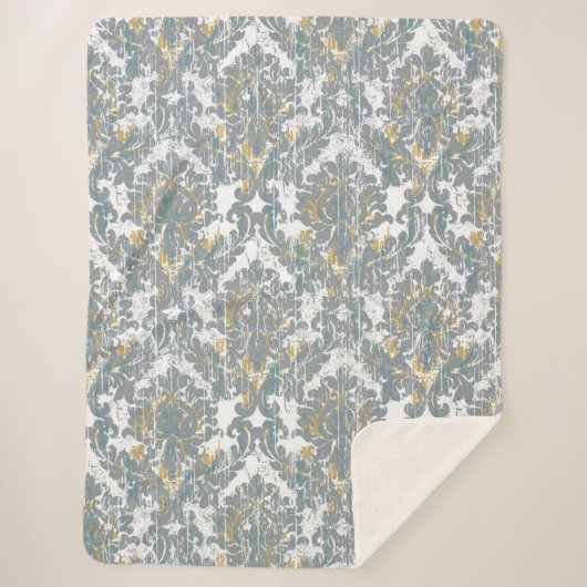 ダマスク動揺してパターン シェルパブランケット (正面)