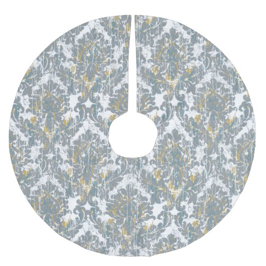 ダマスク動揺してパターン ブラッシュドポリエステルツリースカート (正面)