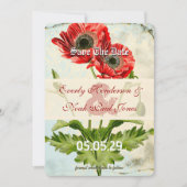 ダマスク動揺してポピー結婚式の日付を保存 セーブザデート (正面)