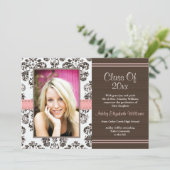 ダマスク卒業写真アナウンス招待状P 招待状 (スタンド正面)