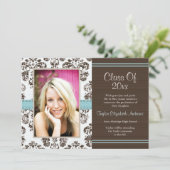 ダマスク卒業写真発表招待状 招待状 (スタンド正面)