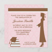 ダマスク卒業招待状 招待状 (正面/裏面)