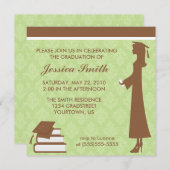 ダマスク卒業招待状 招待状 (正面/裏面)