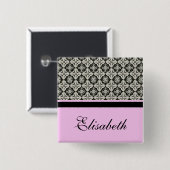 ダマスク名ボタン 缶バッジ (正面&裏面)