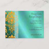 ダマスク名刺アクアとオレンジ 名刺 (裏面)