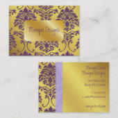 ダマスク名刺、金ゴールドトーン 名刺 (正面/裏面)