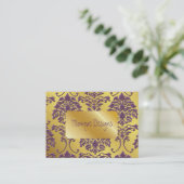 ダマスク名刺、金ゴールドトーン 名刺 (スタンド正面)