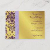 ダマスク名刺、金ゴールドトーン 名刺 (裏面)