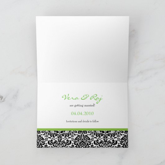 ダマスク壁紙日付カードを保存 案内状 (内部)