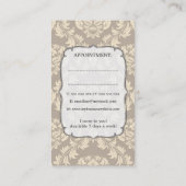 ダマスク壁紙美容師アポイントメントカード 予約カード (裏面)