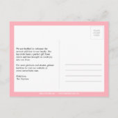 ダマスク大切ベビーガール誕生のお知らせ 案内ポストカード (裏面)