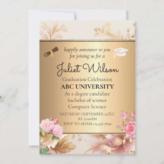 ダマスク大学の卒業 招待状 (正面)