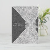 ダマスク女性30th誕生日パーティの招待状 招待状 (スタンド正面)