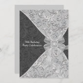 ダマスク女性30th誕生日パーティの招待状 招待状 (正面/裏面)