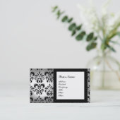 ダマスク宝石モノグラムホワイトクリスタル 名刺 (スタンド正面)