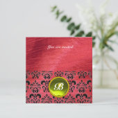 ダマスク宝石モノグラム紫絹 招待状 (スタンド正面)