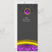 ダマスク宝石モノグラム 紫色 ヴィオレット シルク 招待状 (裏面)