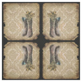 ダマスク山花西部の国のカウボーイのブーツ ファブリック (見本)
