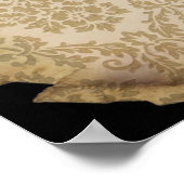 ダマスク山花西部の国のカウボーイのブーツ ポスター (角)