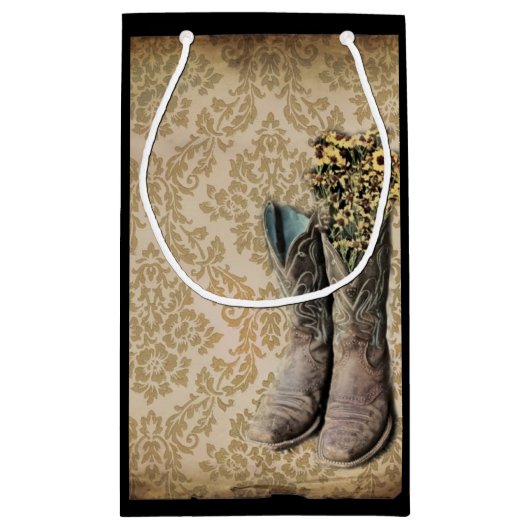 ダマスク山花西部カントリーカウボーイブーツ スモールペーパーバッグ (裏面)