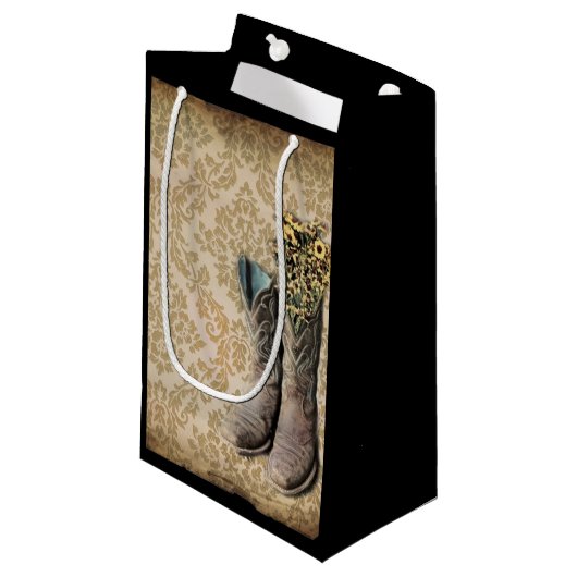 ダマスク山花西部カントリーカウボーイブーツ スモールペーパーバッグ (正面アングル)