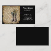 ダマスク山花西部カントリーカウボーイブーツ 名刺 (正面/裏面)