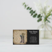 ダマスク山花西部カントリーカウボーイブーツ 名刺 (スタンド正面)