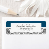 ダマスク差出人住所ラベル任意の色で作る ラベル (インサイチュ)