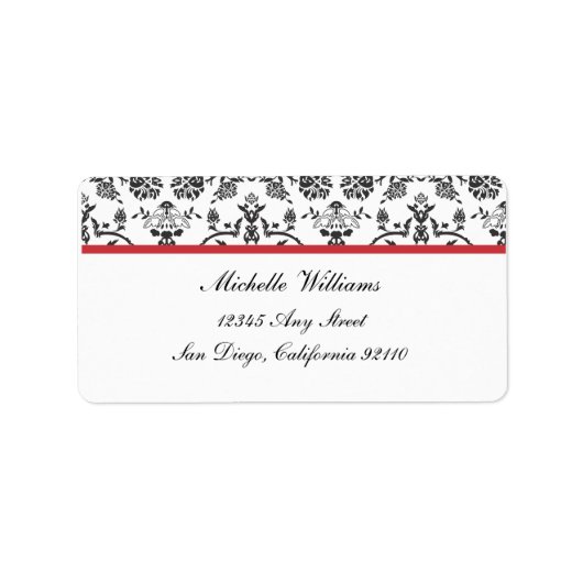 ダマスク差出人住所ラベル ラベル (正面)