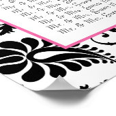 ダマスク座席表の番号 – アルファベット順 ポスター (角)