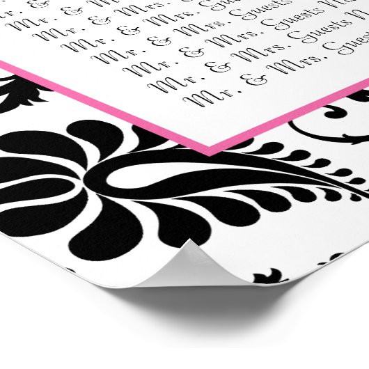 ダマスク座席表の番号 – アルファベット順 ポスター (角)