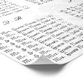 ダマスク座席表の番号 – アルファベット順 ポスター (角)